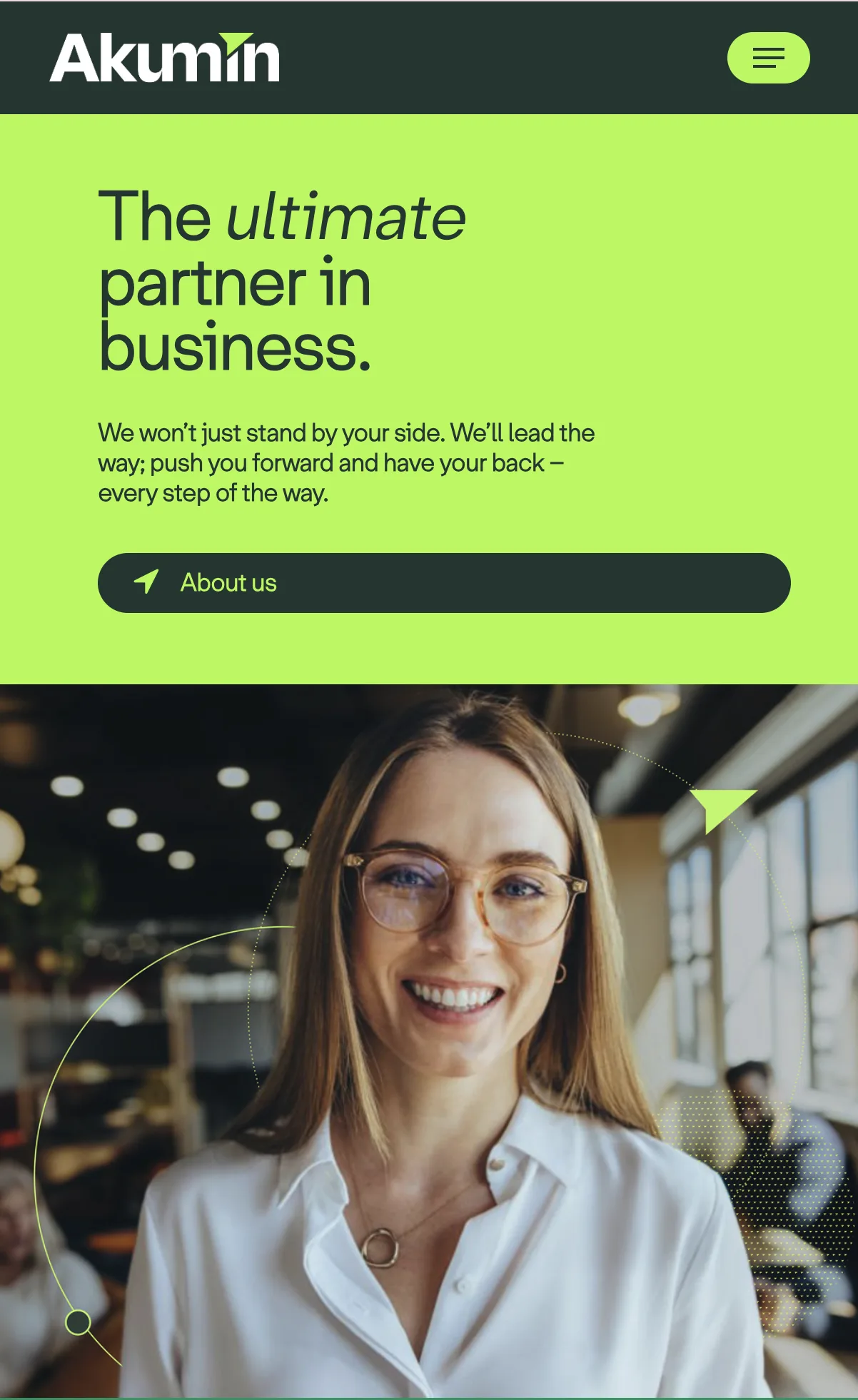 Akumin financial advice licensee website — mobile homepage