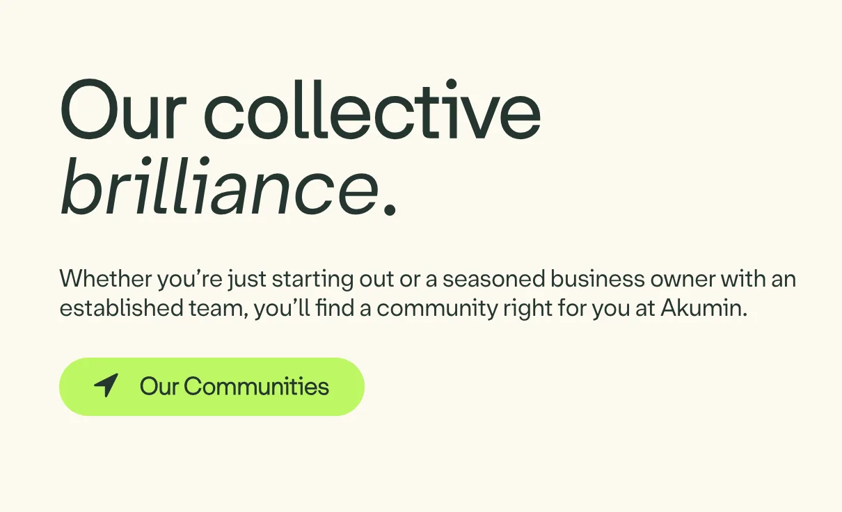Akumin website — Our collective brilliance communities panel
