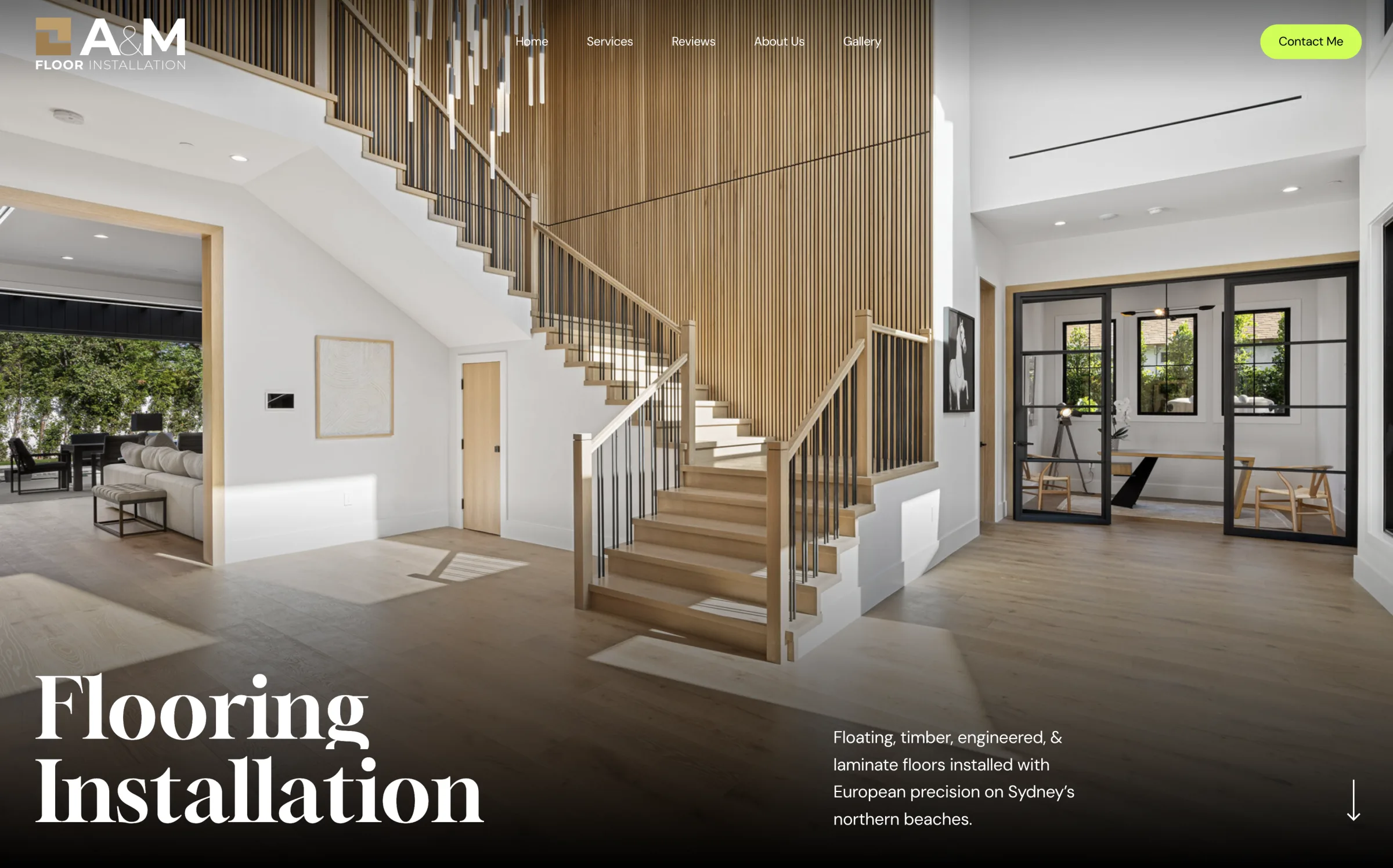 AM Flooring website — Flooring Installation homepage hero