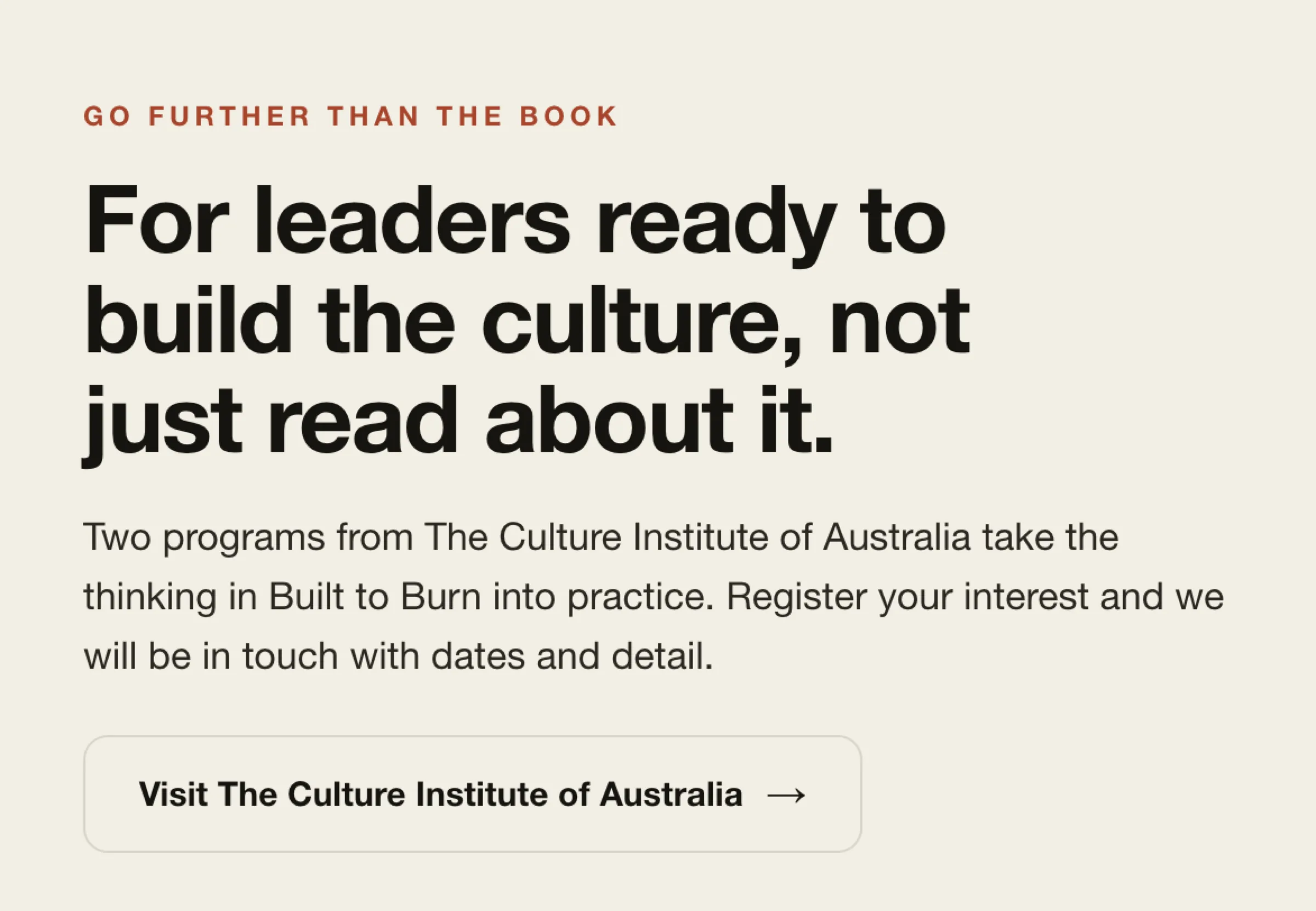 Built to Burn — for leaders ready to build the culture, not just read about it