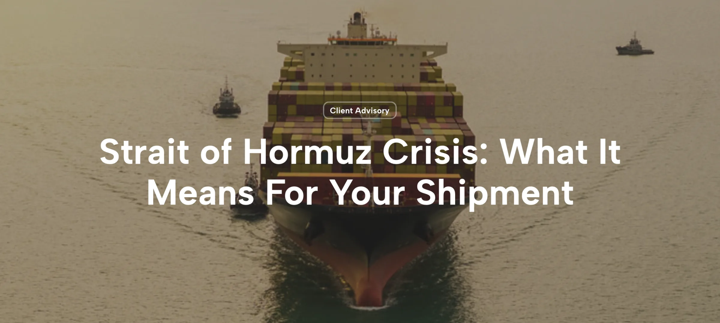 Cable International website — Strait of Hormuz client advisory