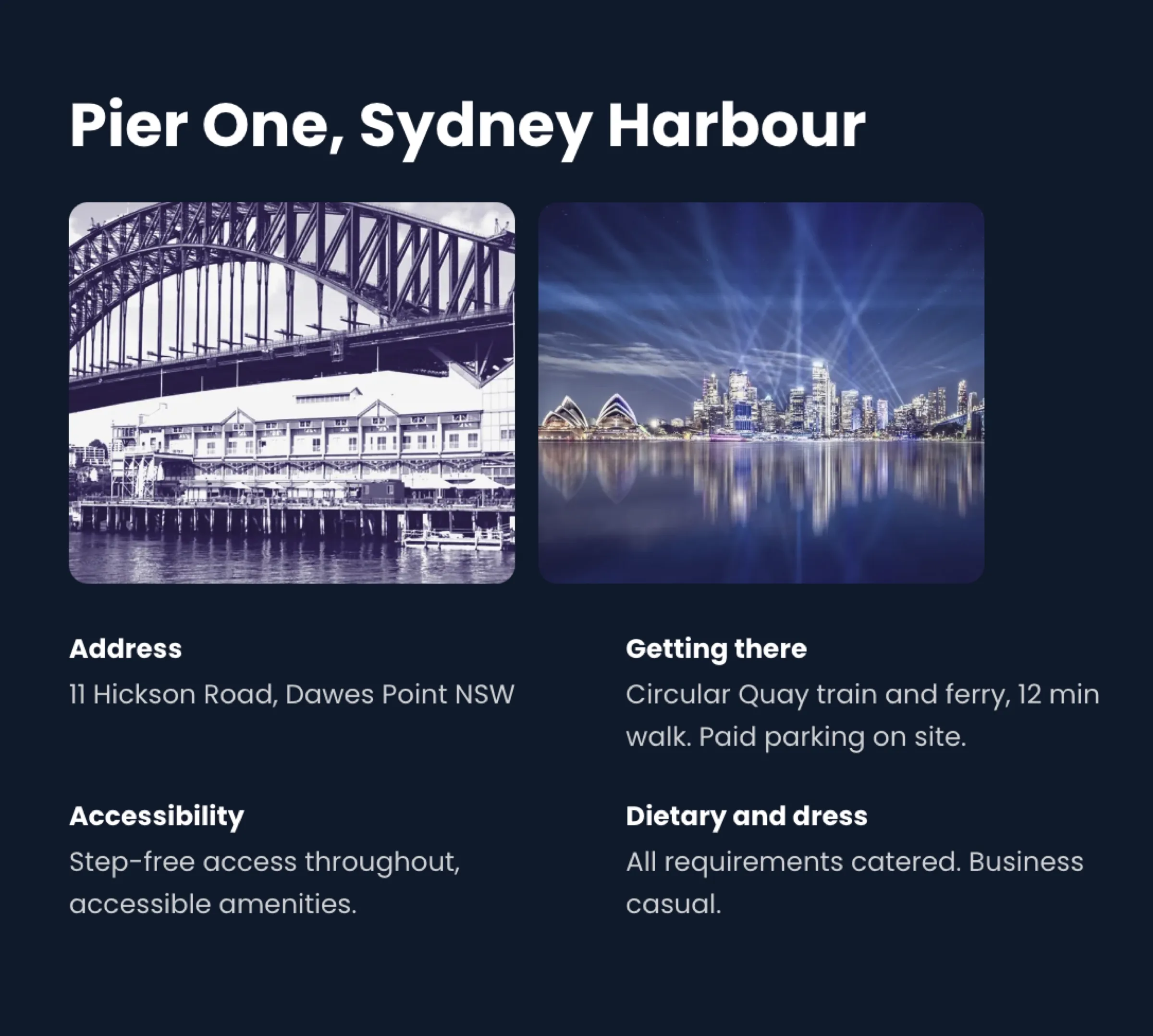 CultureCon™ venue — Pier One, Sydney Harbour