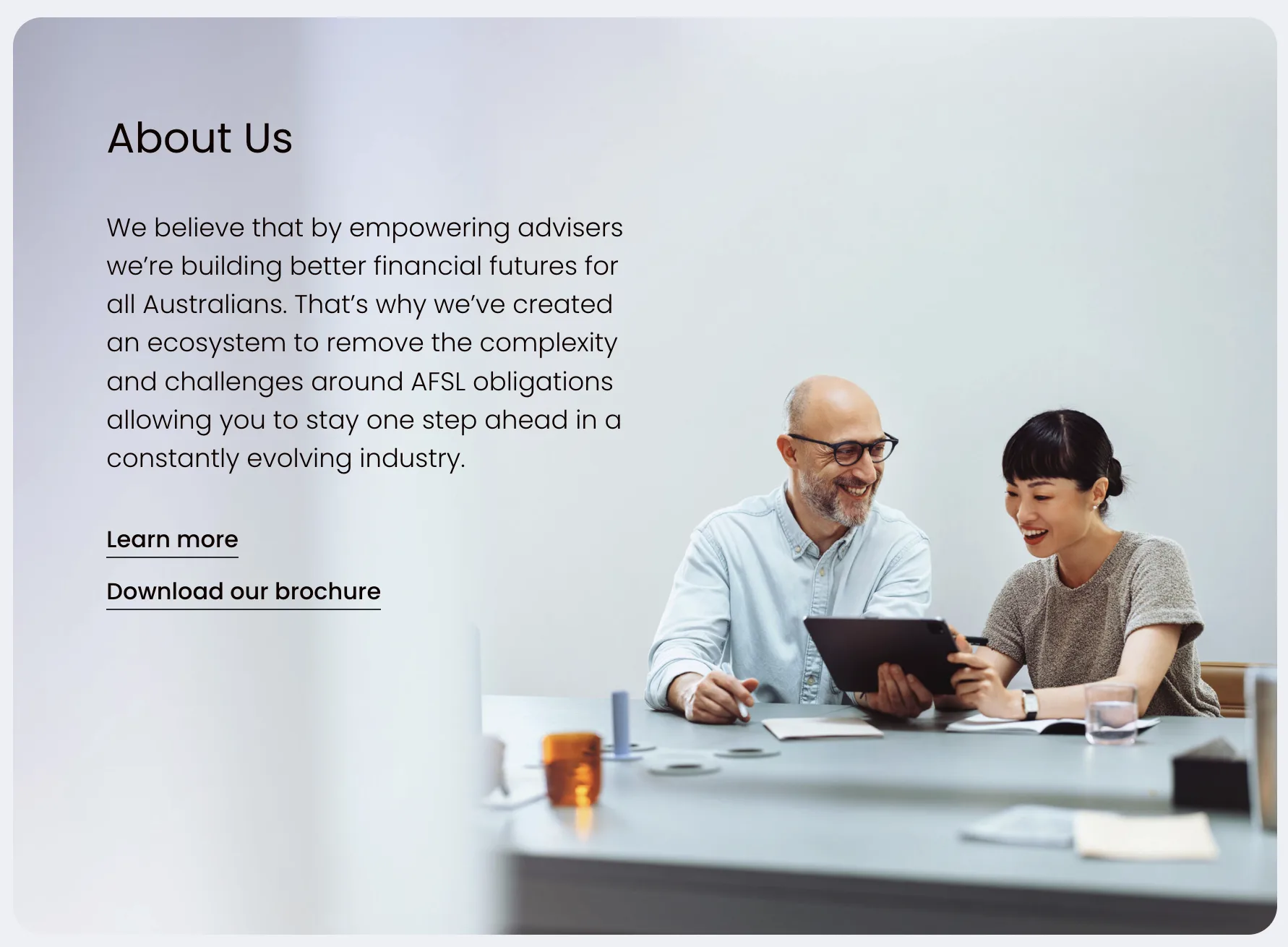 Entireti Alliances website — About Us, supporting self-licensed advisers