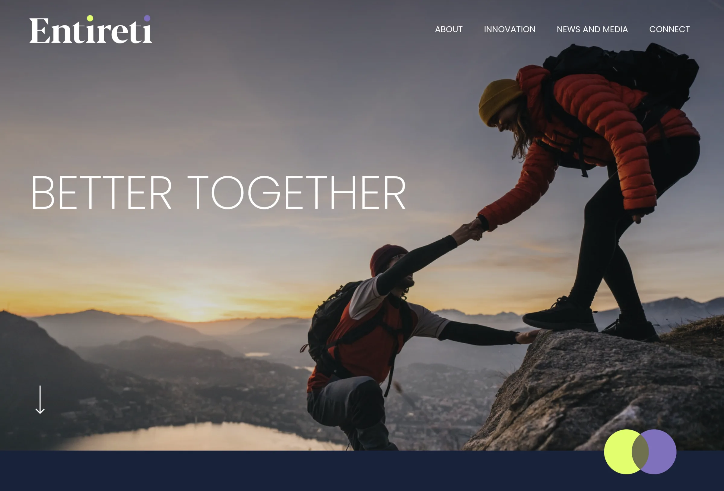Entireti financial services group website — Better Together homepage hero
