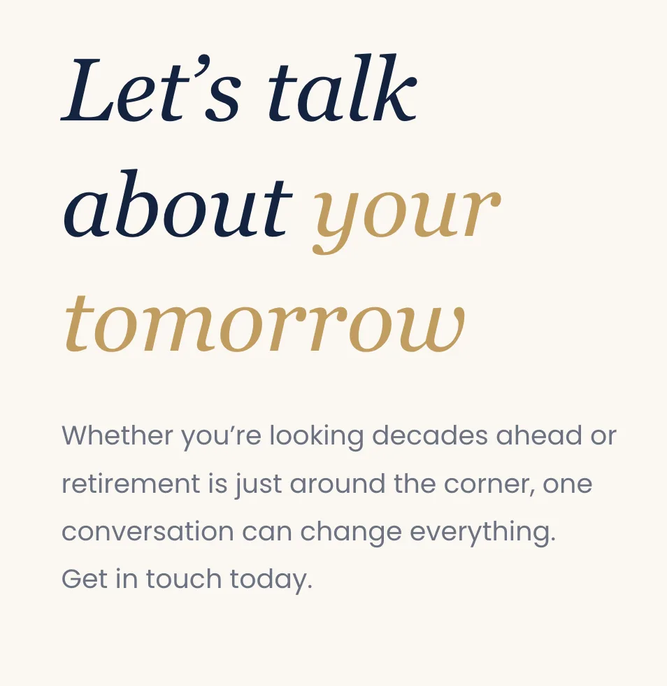 Hanmoore financial adviser website — Let's talk about your tomorrow
