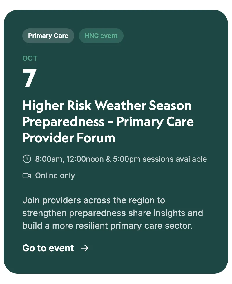 Event card — primary care provider forum
