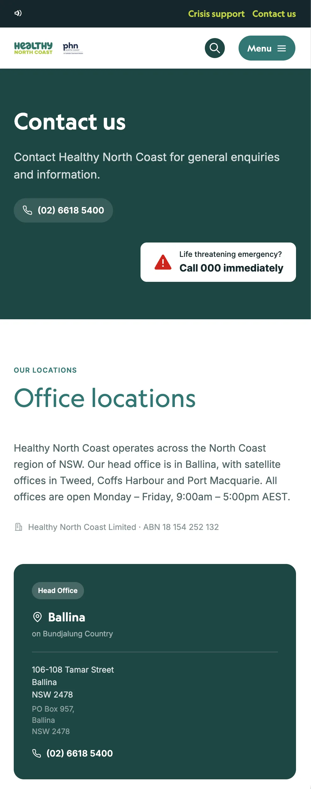 Mobile — contact and office locations