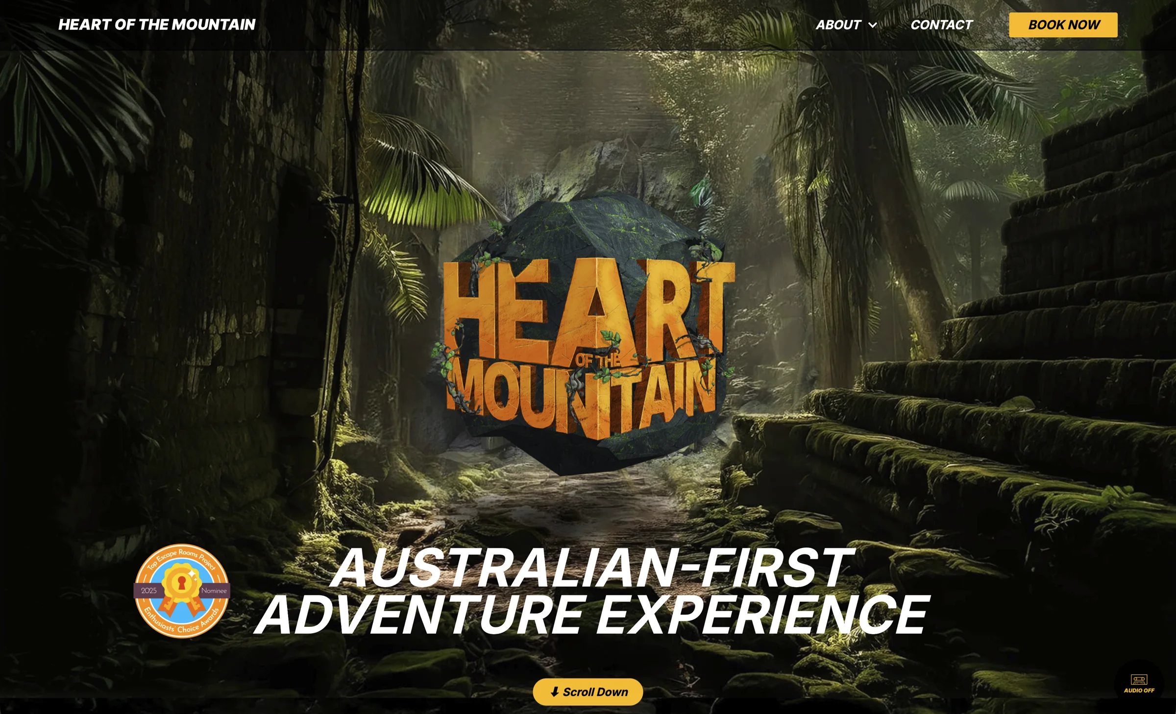 Homepage hero — Australian-first adventure experience
