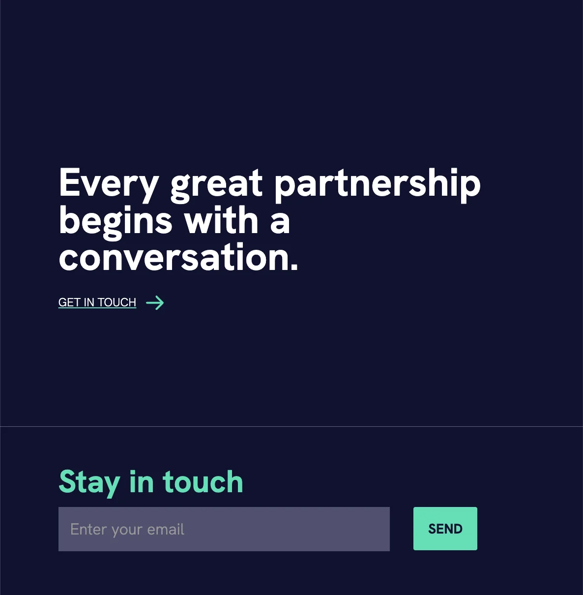 Every great partnership begins with a conversation