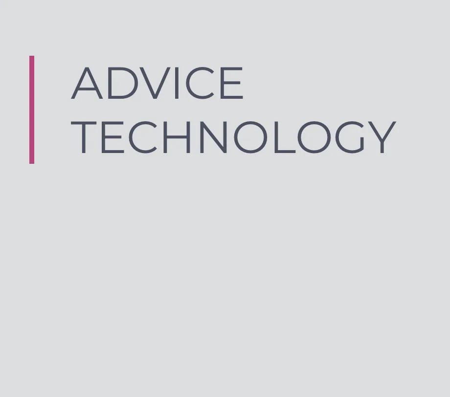 Personal Financial Services website — Advice Technology heading