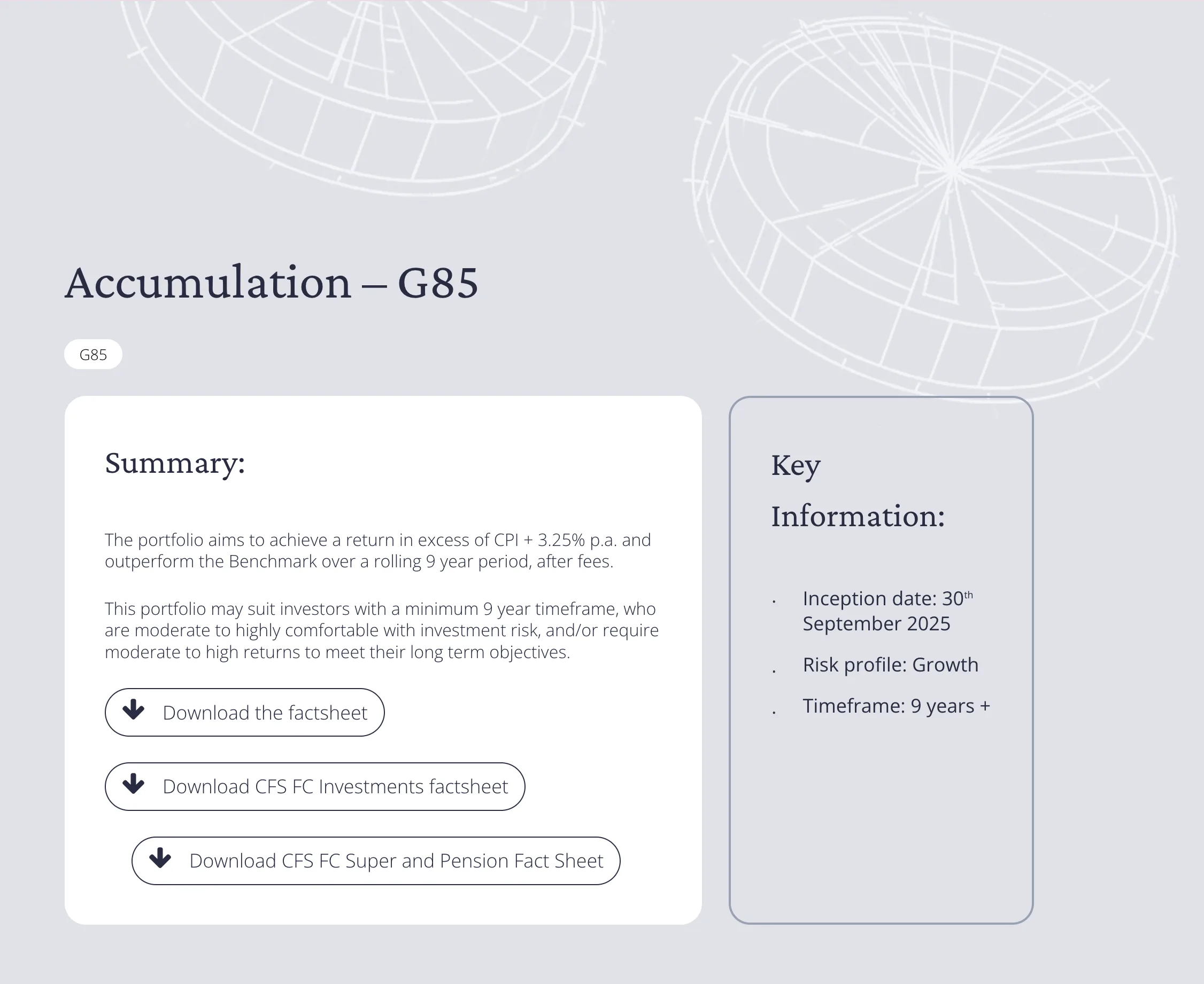 Salita managed accounts website — portfolio summary and factsheet downloads
