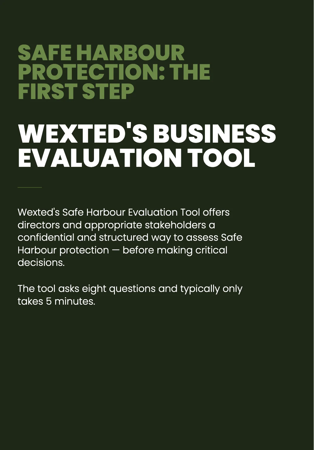 Safe Harbour business evaluation tool
